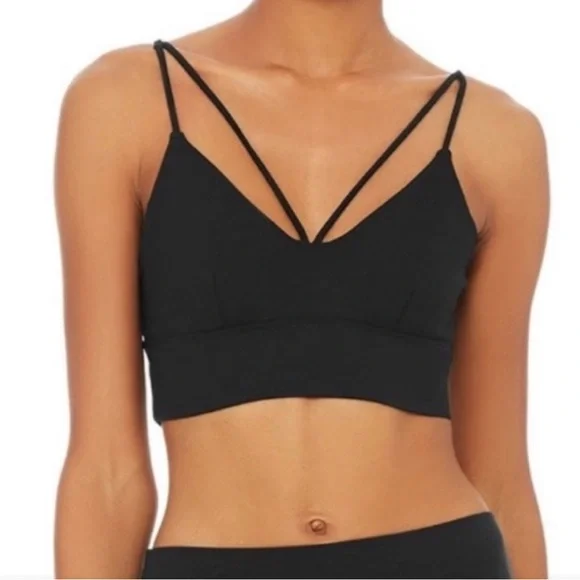 ALO Yoga Black Deluxe Bra - Picture 1 of 4
